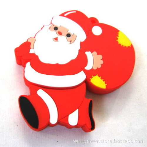 Hot Selling Promotional Christmas Gifts Stylish Santa Claus Customed USB Flash Memory Disk.